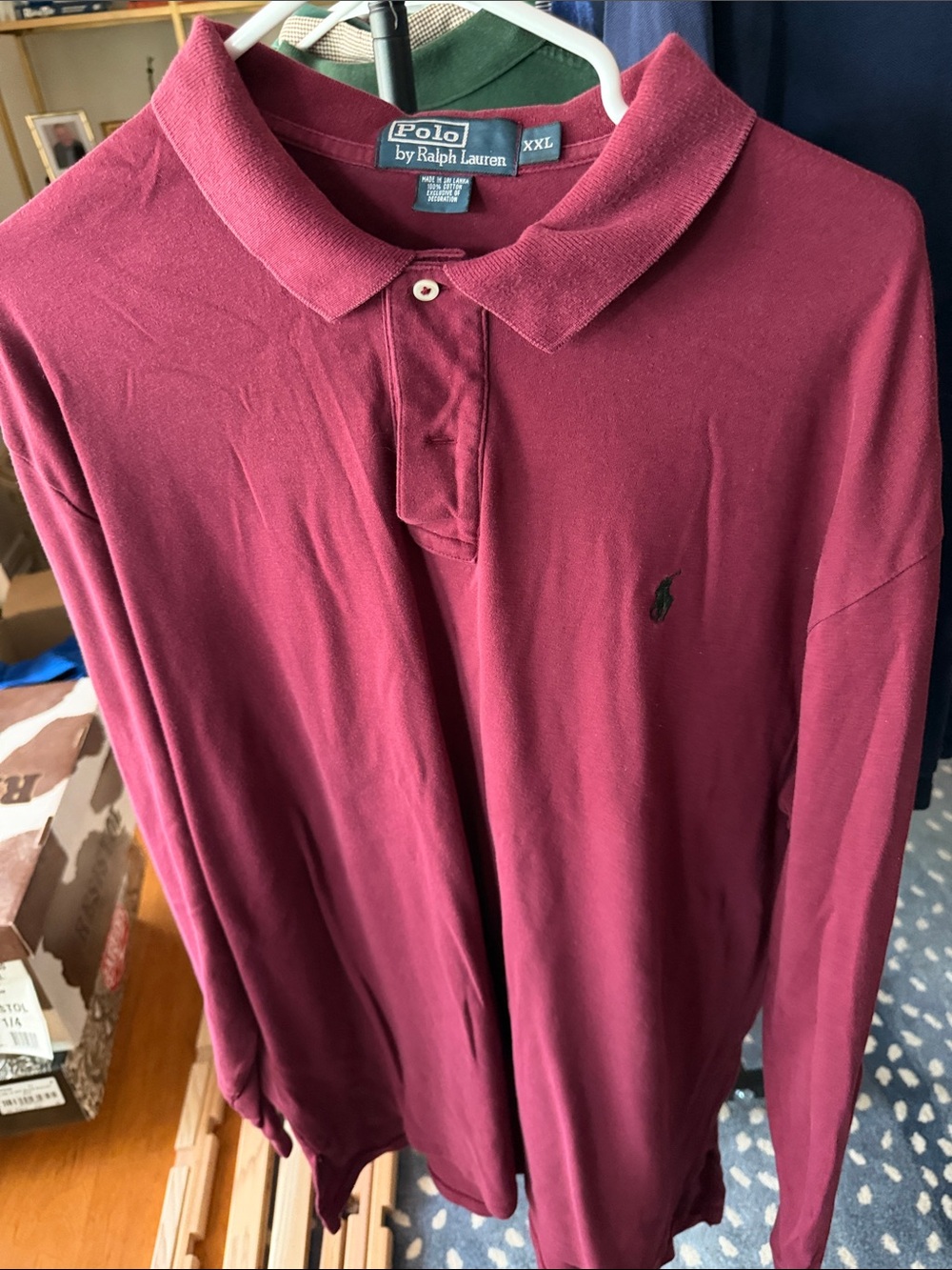 Polo by Ralph Lauren Burgundy Long Sleeve Polo XXL